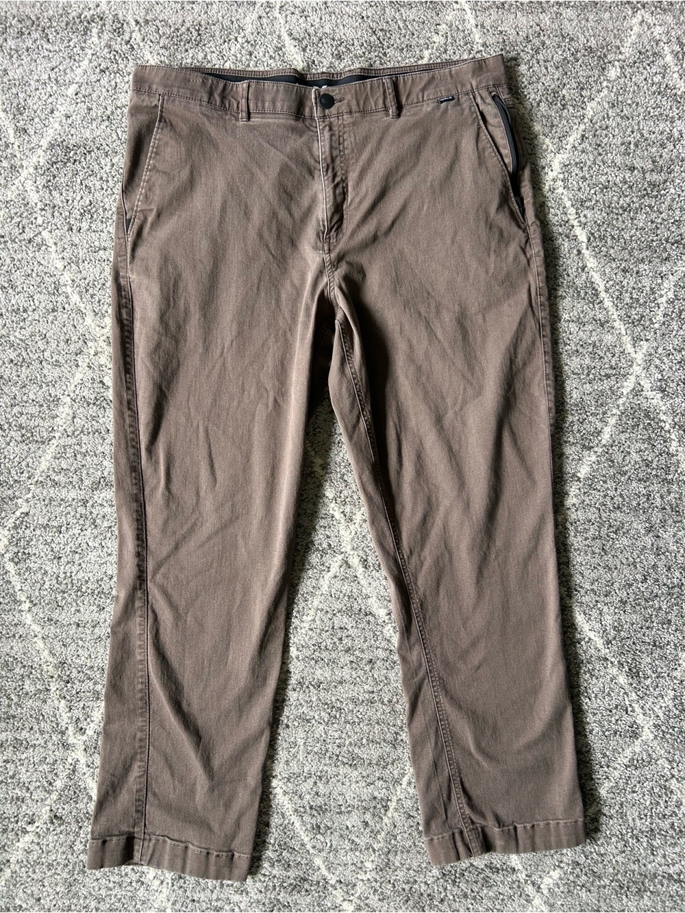 Hurley Men's Brown Chino Pants Soft Performance Skater Streetwear